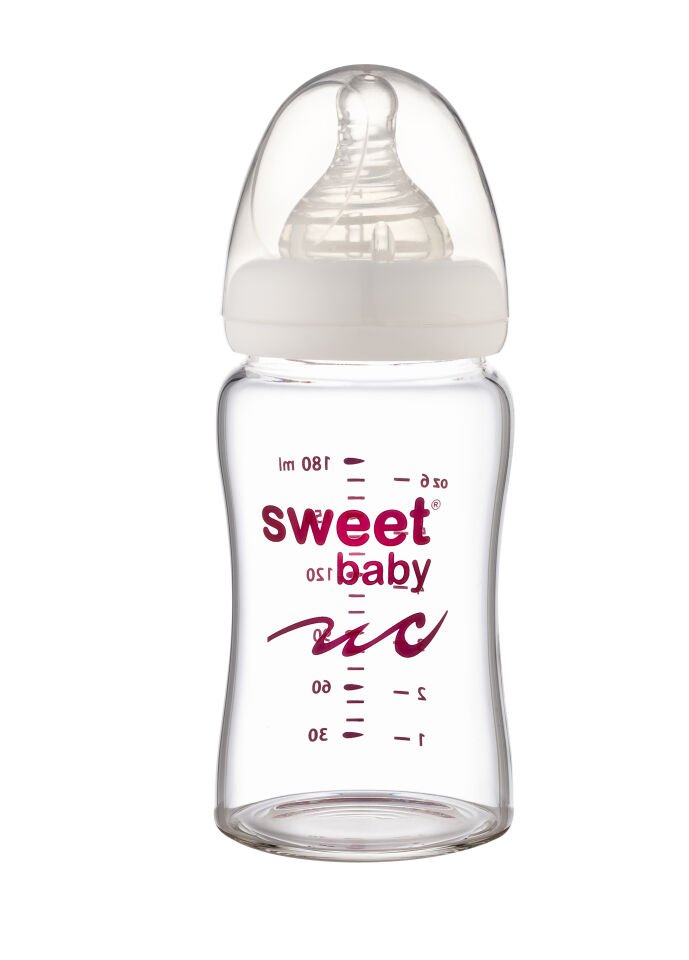 Geniş Ağızlı Kristal Cam Biberon 180 ml